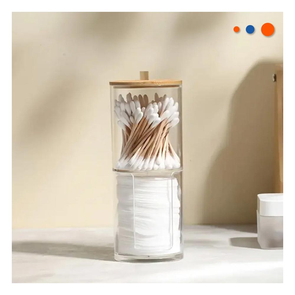 Dispensador Doble de Acrilico con Tapa de Madera Transparente Orden Diario Y Papel Regalo