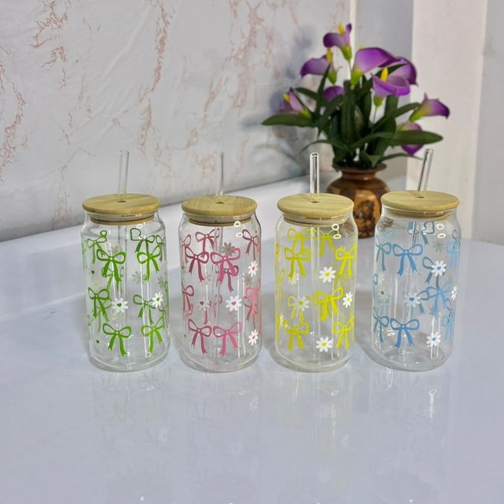 Vasos de Vidrio Decorados 500 ml