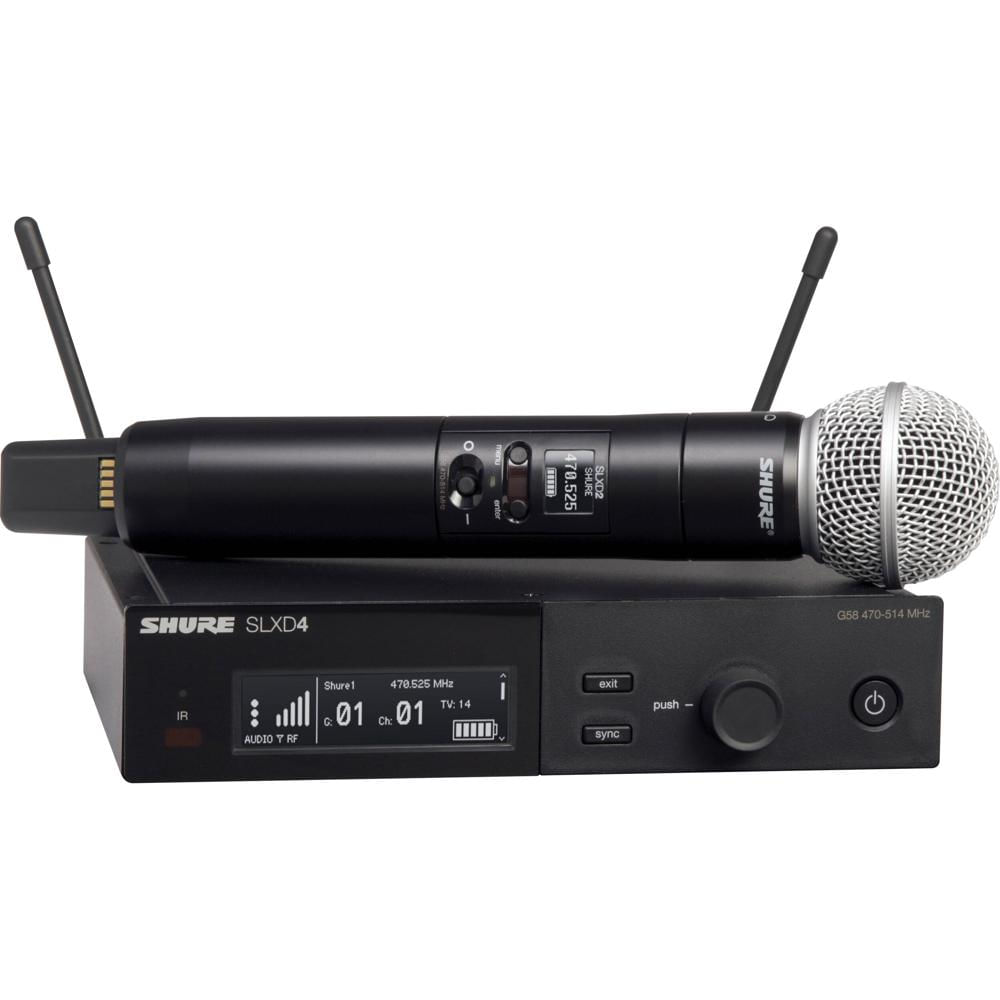 Shure SLXD24 SM58 Sistema de Microfono Inalambrico de Mano con Capsula SM58 UHF J52