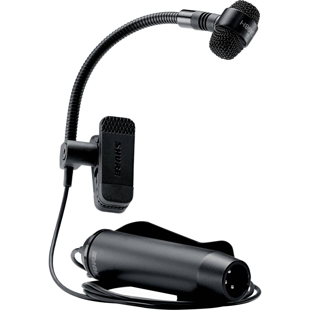 Shure Micrófono de Condensador Cardioide PGA98H-XLR para Instrumentos de Viento con Pream