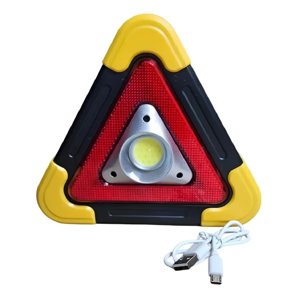 Luz de Emergencia Triángulo Pequeño LED COB 500 Lúmens Multifuncional para Auto COD HB-6608.