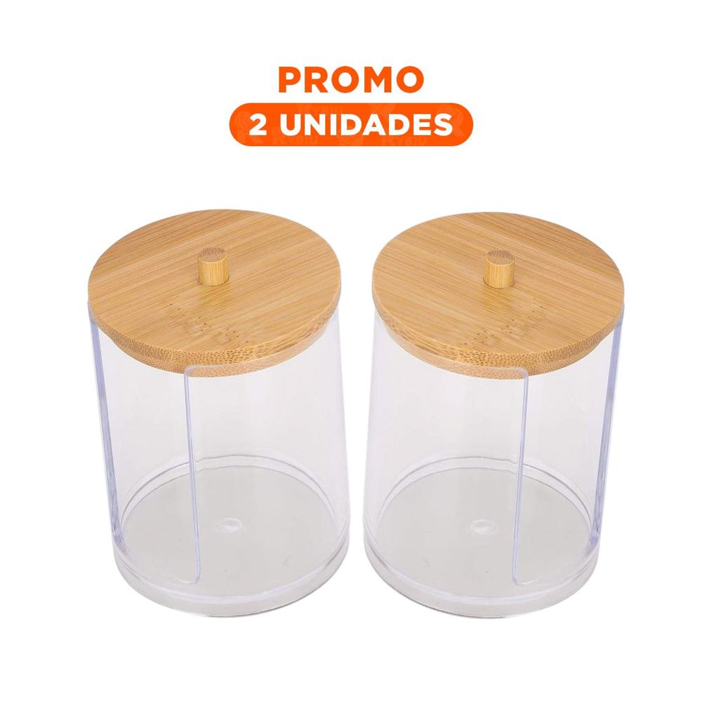 Pack2 Organizador con Madera 7x11 cm Transparente para Fomentar el Espacio Y Regalo Sticker