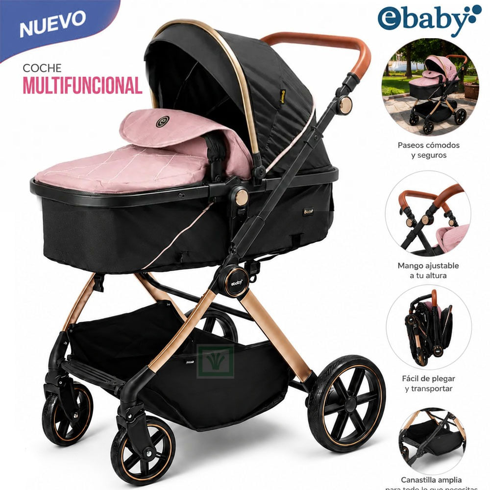 Coche Cuna Moisés SIGNAL Ebaby EB182 Rosado