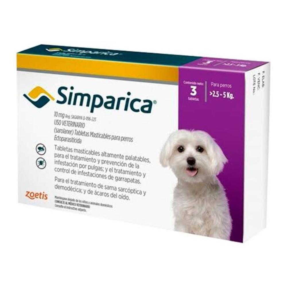 Simpárica 2.5 a 5.5 Kg x 3 Tab