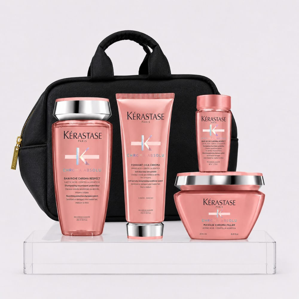 Kerastase chroma absolu pack cabello teñido shampoo 250 acondicionador 200 mascarilla 200 travel
