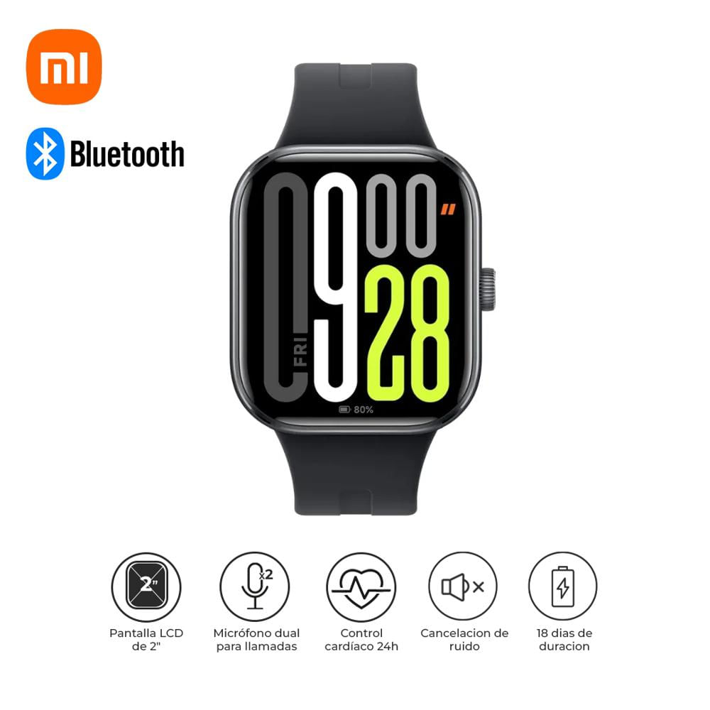 Smartwatch Xiaomi Redmi Watch 5 Active M2351W1 2"" Bluetooth 18 Días 5ATM Micrófono Negro