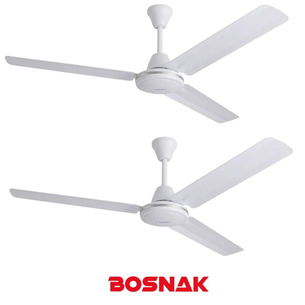 Pack 02 Ventiladores de techo Bosnak BK 520 56 Pulg 65 W Blanco