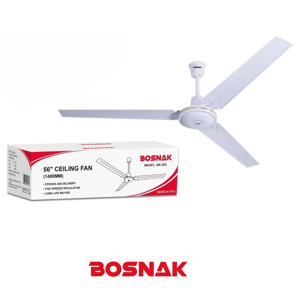 Ventilador de techo Bosnak BK 520 56 Pulg 65 W Blanco