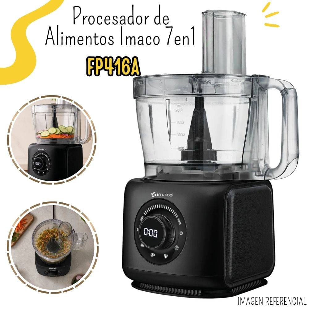 PROCESADOR DE ALIMENTOS 2 LITROS IMACO  7EN1 FP416A