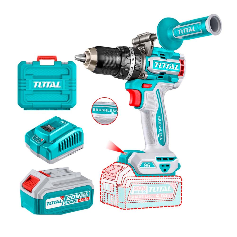 Taladro Atornillador Percutor Brushless 20v 13mm Total