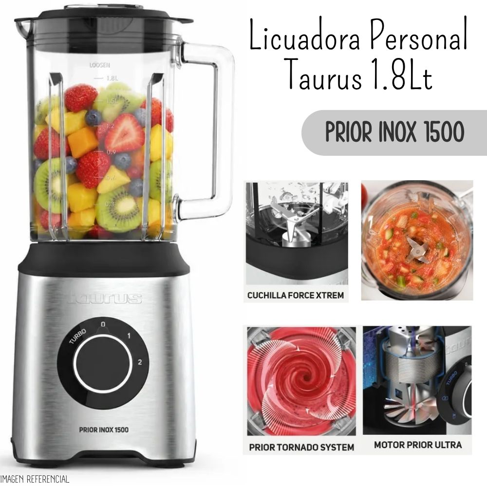 LICUADORA PERSONAL TAURUS PRIOR INOX DE 1.8 L -1500w