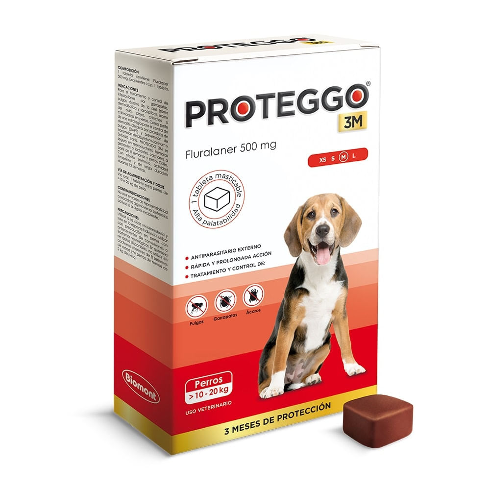 Proteggo 3m 500 mg - 10 a 20 kg - 1 Tab x 3 meses
