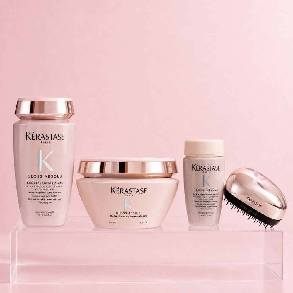 Kerastase gloss absolu antifrizz pack cabello grueso shampoo 250ml mascarilla 200ml travel