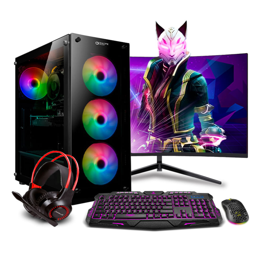 COMPUTADORA PC GAMER RYZEN 7 5700 32GB 500GB RTX5060 8GB 24 CURVO MI PC LISTA MIPCLISTA - PCGAMER
