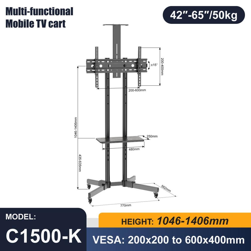 Rack Pedestal para Tv de 42 hasta 65