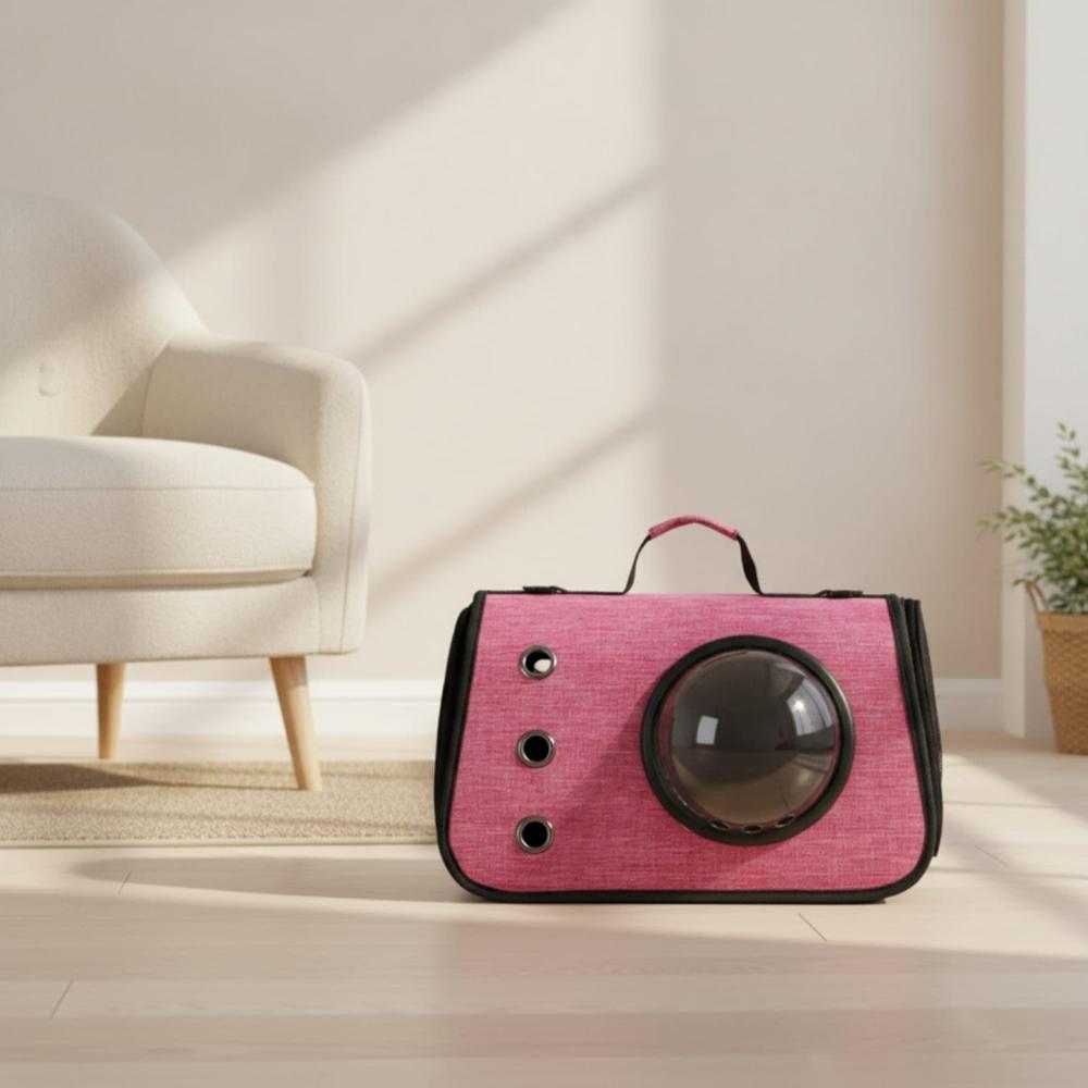 Bolso Transportador Plegable para Gatos Cómodo Ventilado y Seguro - 40x24x24 - Magenta