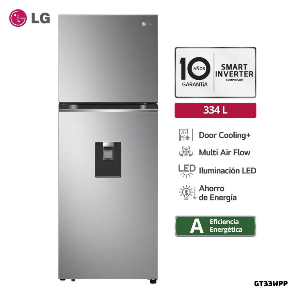 REFRIGERADORA LG 334 L TOP FREEZER PLATEADO - GT33WPP