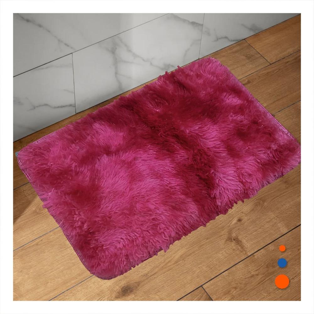 Alfombra de Textura Peluche Rectangular con Fucsia y Guinda Dimensiones 40x60cm Y Notas