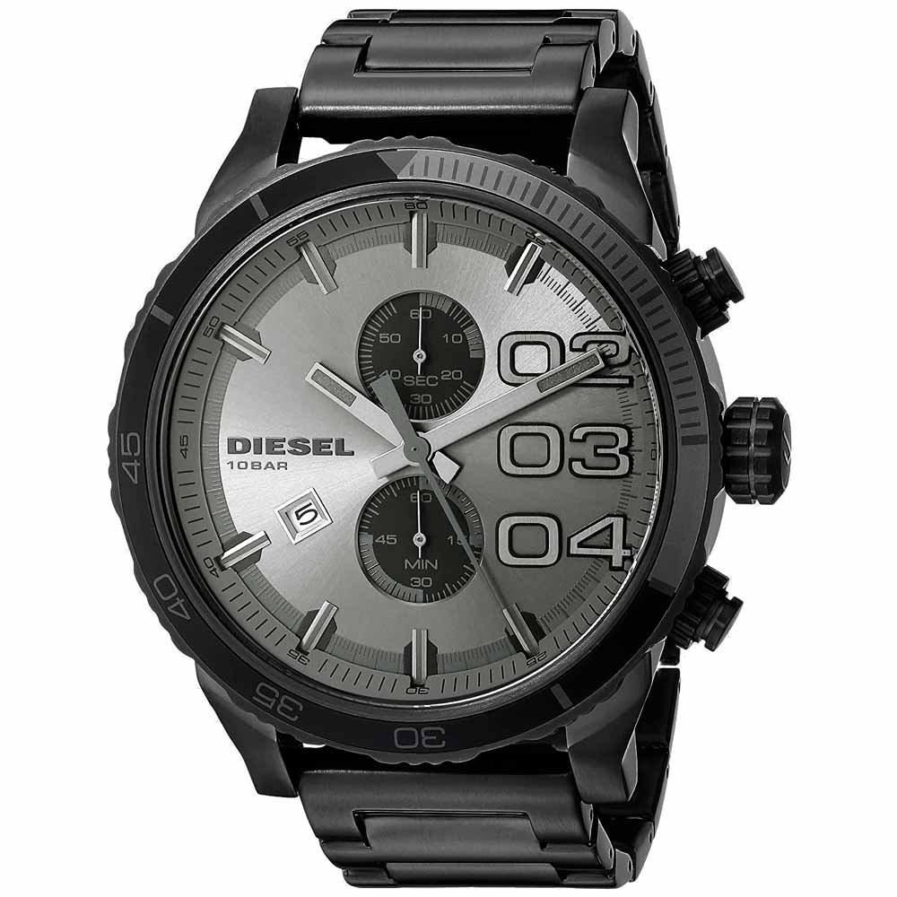 Reloj Diesel Double Down DZ4314 Fecha Cronometro Acero inoxidable Negro Gris