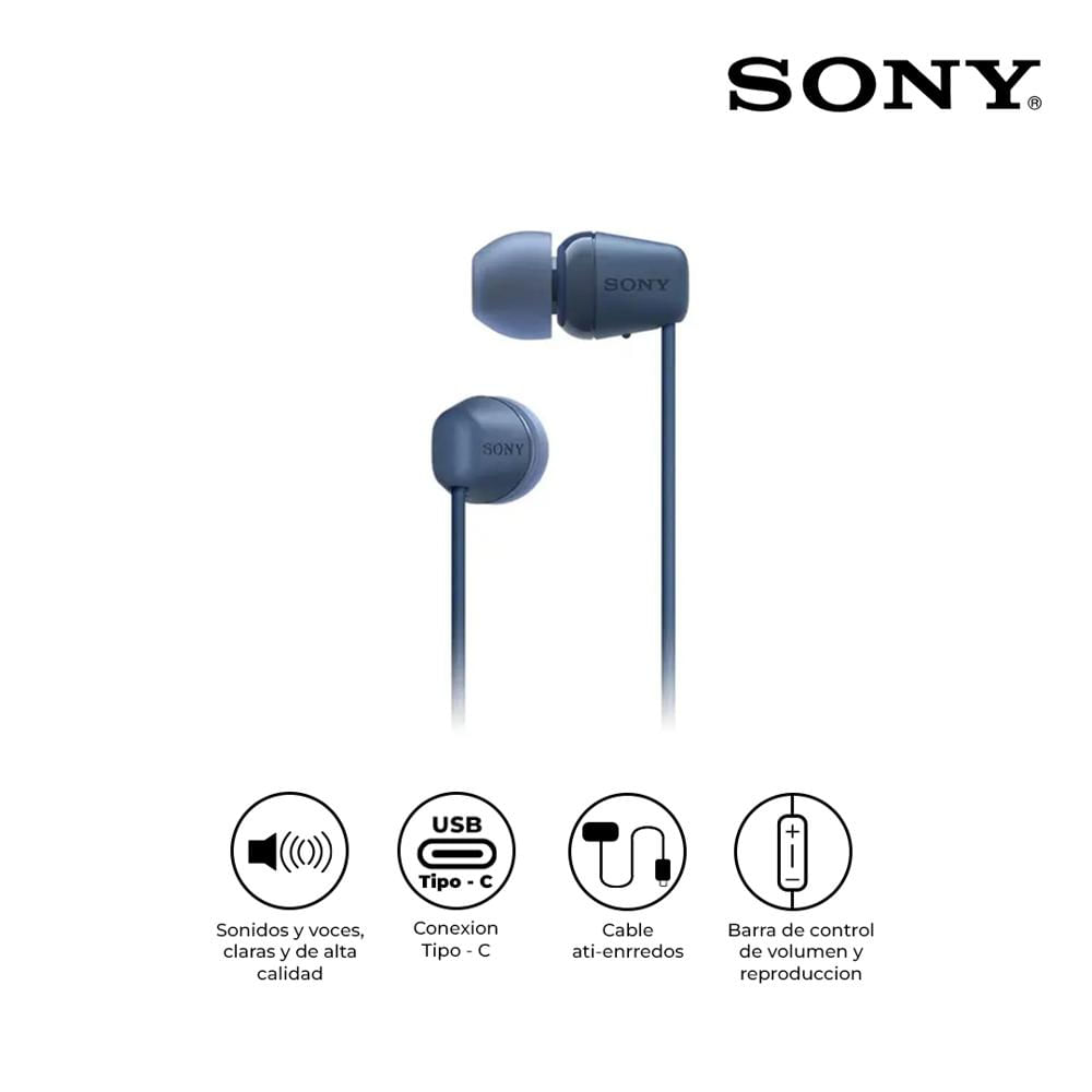 Audífonos Sony IER-EX15C In Ear USB-C con Micrófono Control Integrado Azul