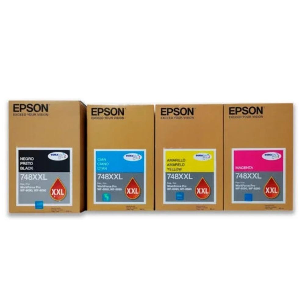 Kit Cartuchos de Tinta EPSON T748XXL 4 Colores para WorkForce Pro WF-6090 WF-6590