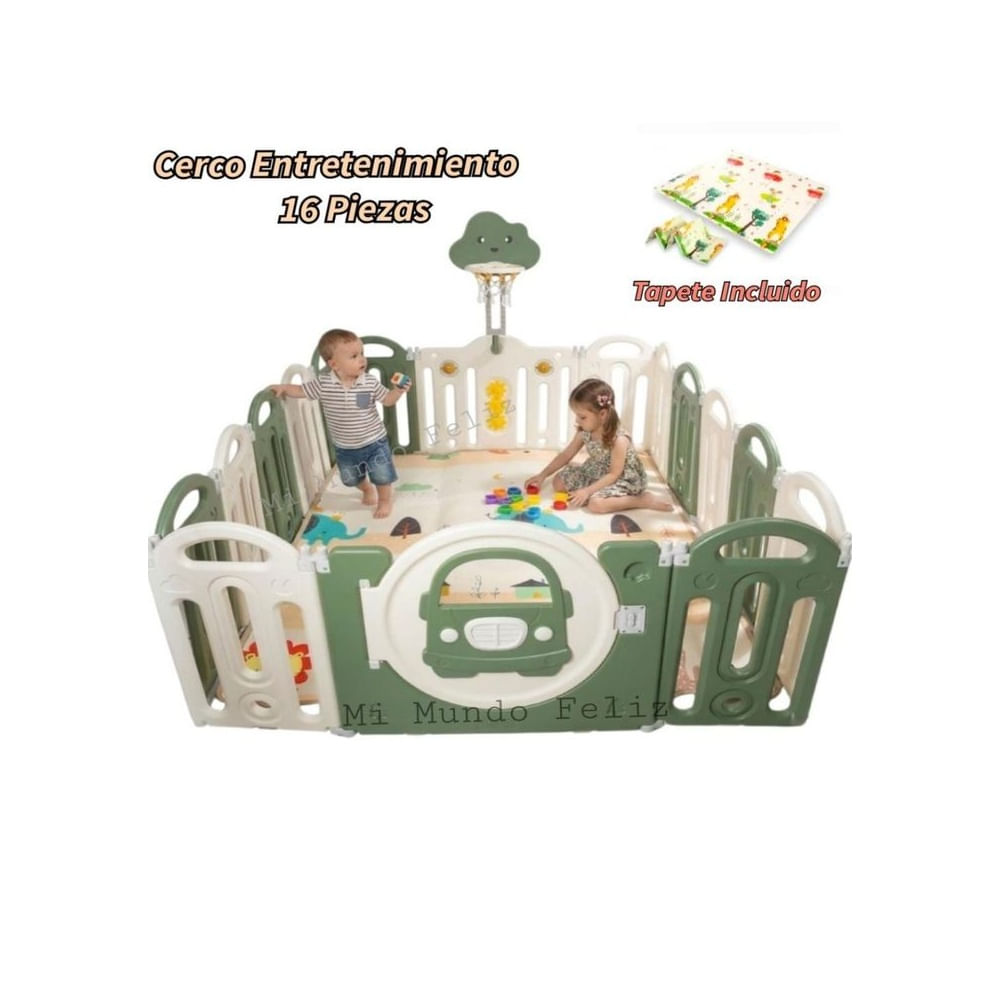 Corral para Niños Cerco Plegable Parque de Juegos Verde