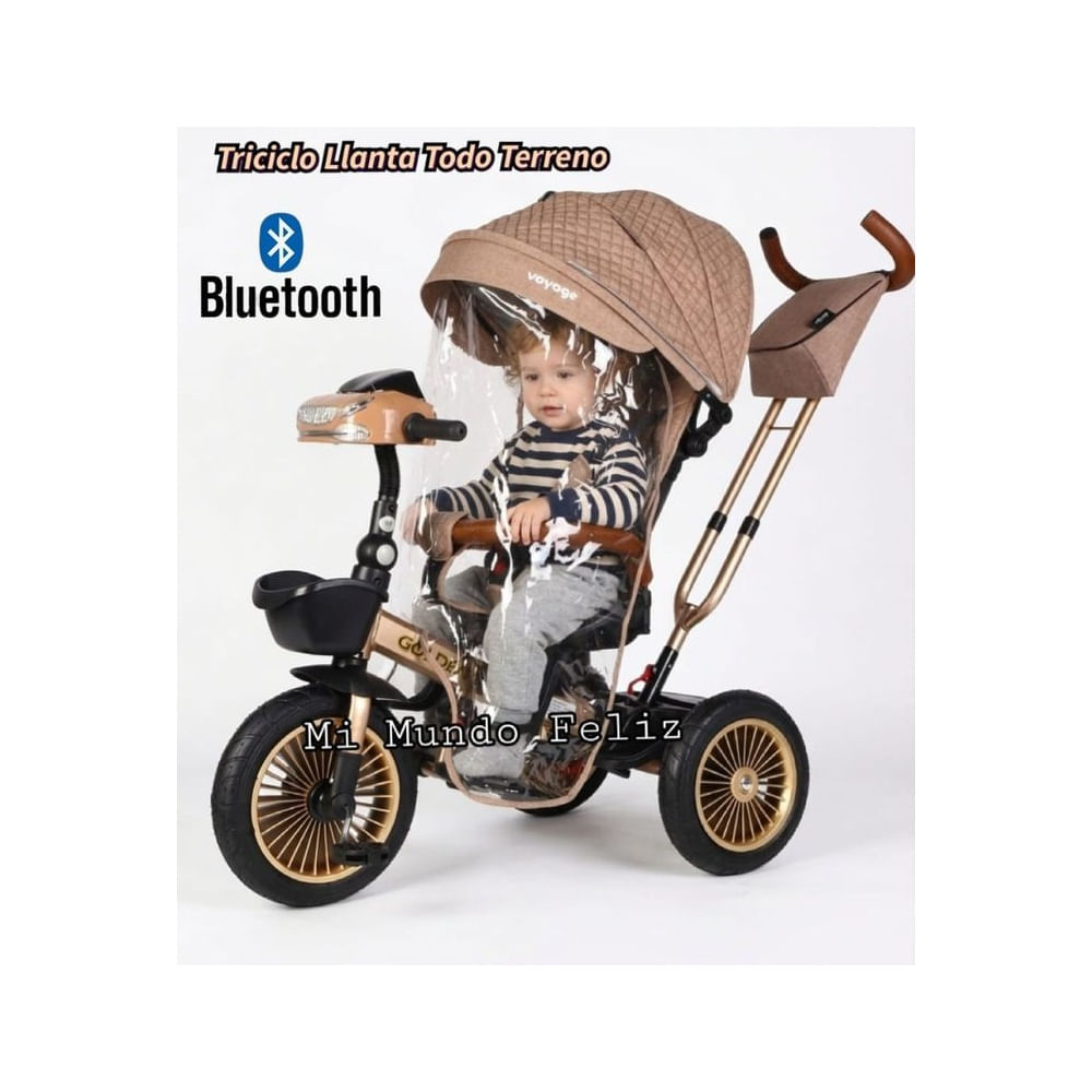 Triciclo para Niños Asiento Giratorio New Golden Beige Beige
