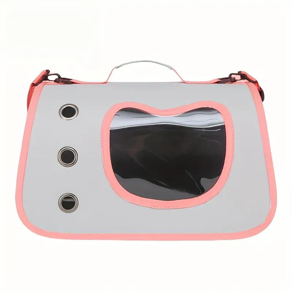 Bolso Transportador Plegable para Gatos Cómodo Ventilado y Seguro - 40x24x24 - BORDES ROSADOS