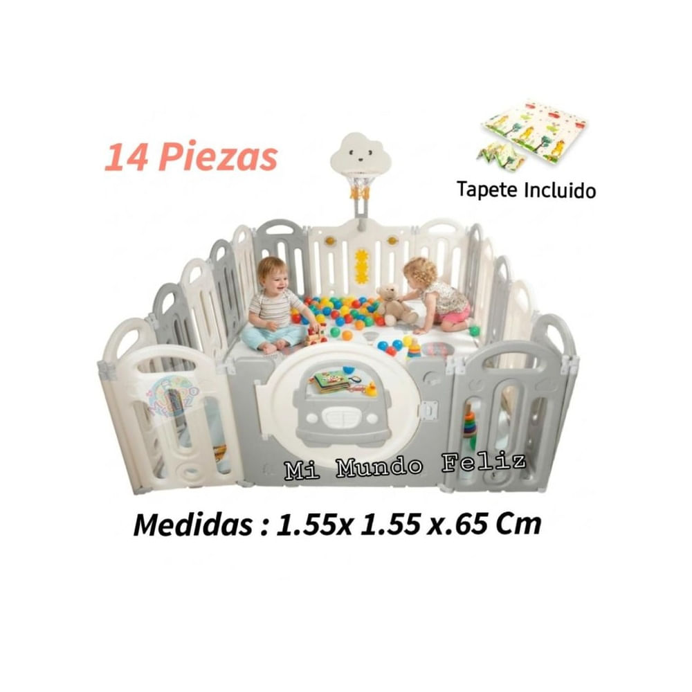Corral para Niños Cerco Plegable Parque de Juegos Gray