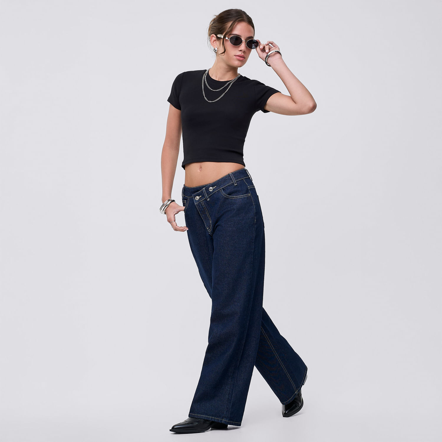 Jean Mujer Boton Hypnotic Straight Azul 30