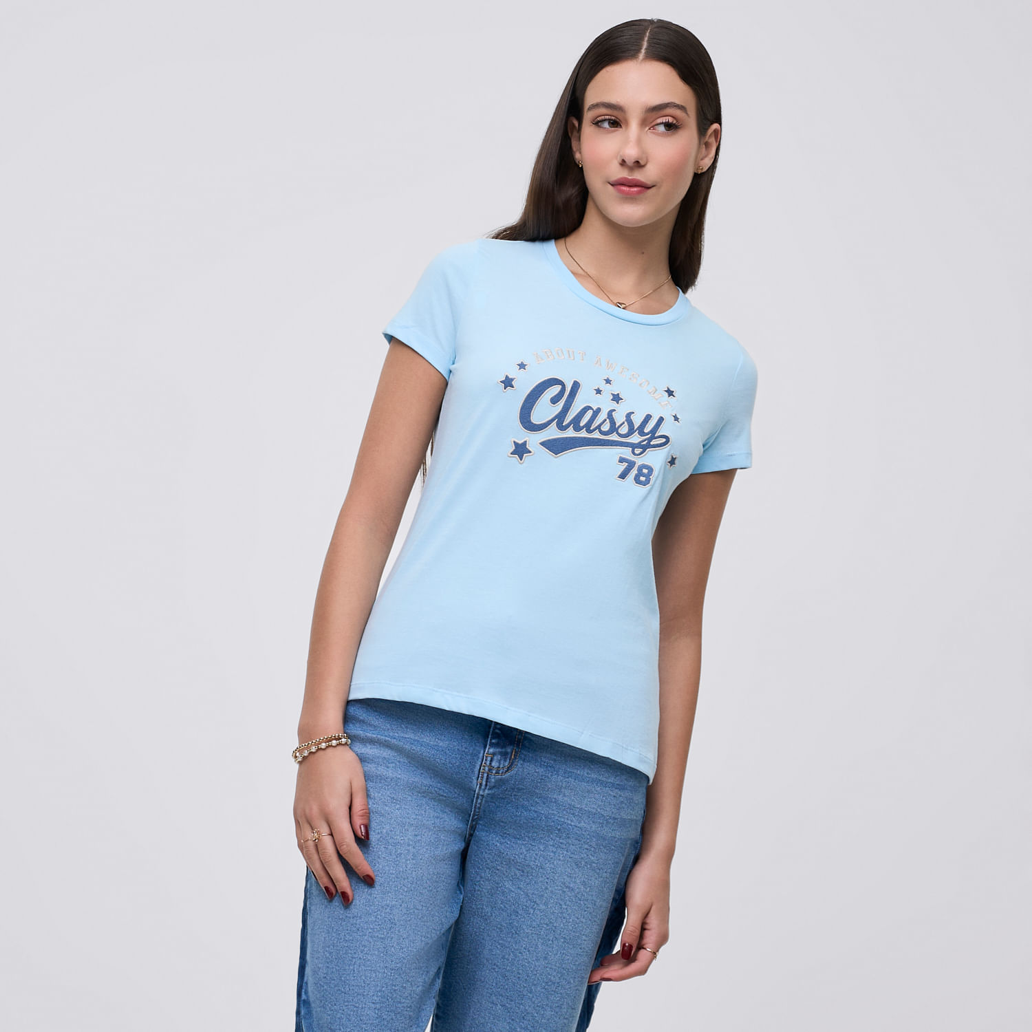 Polo Mujer Aerie Amc Celeste L