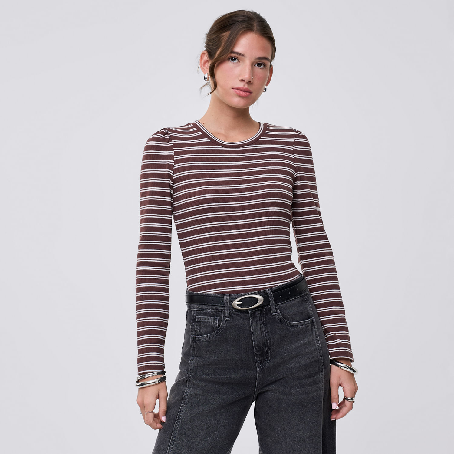 Polo Mujer Hombro Hypnotic Manga Larga Marrón M
