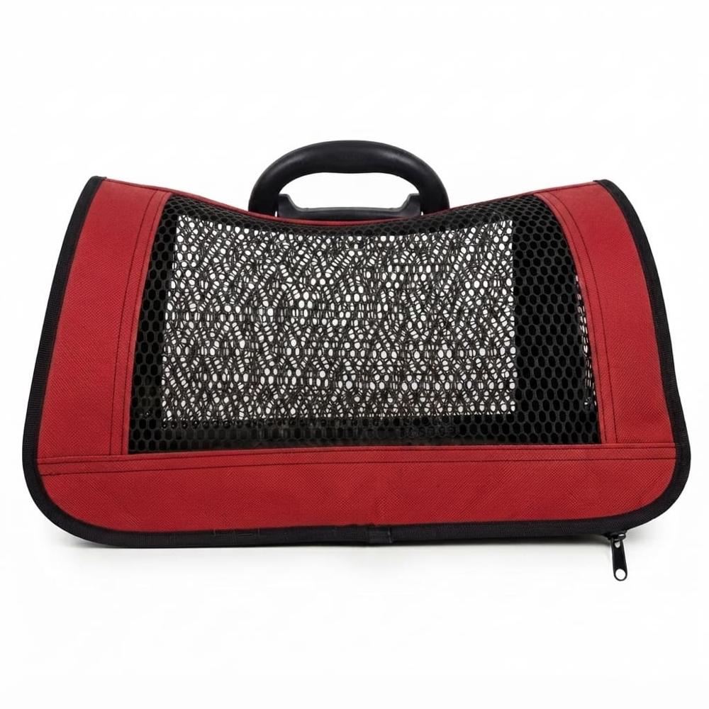 Bolso Transportador Plegable para Gatos Cómodo Ventilado y Seguro - 40x24x24 - ROJO