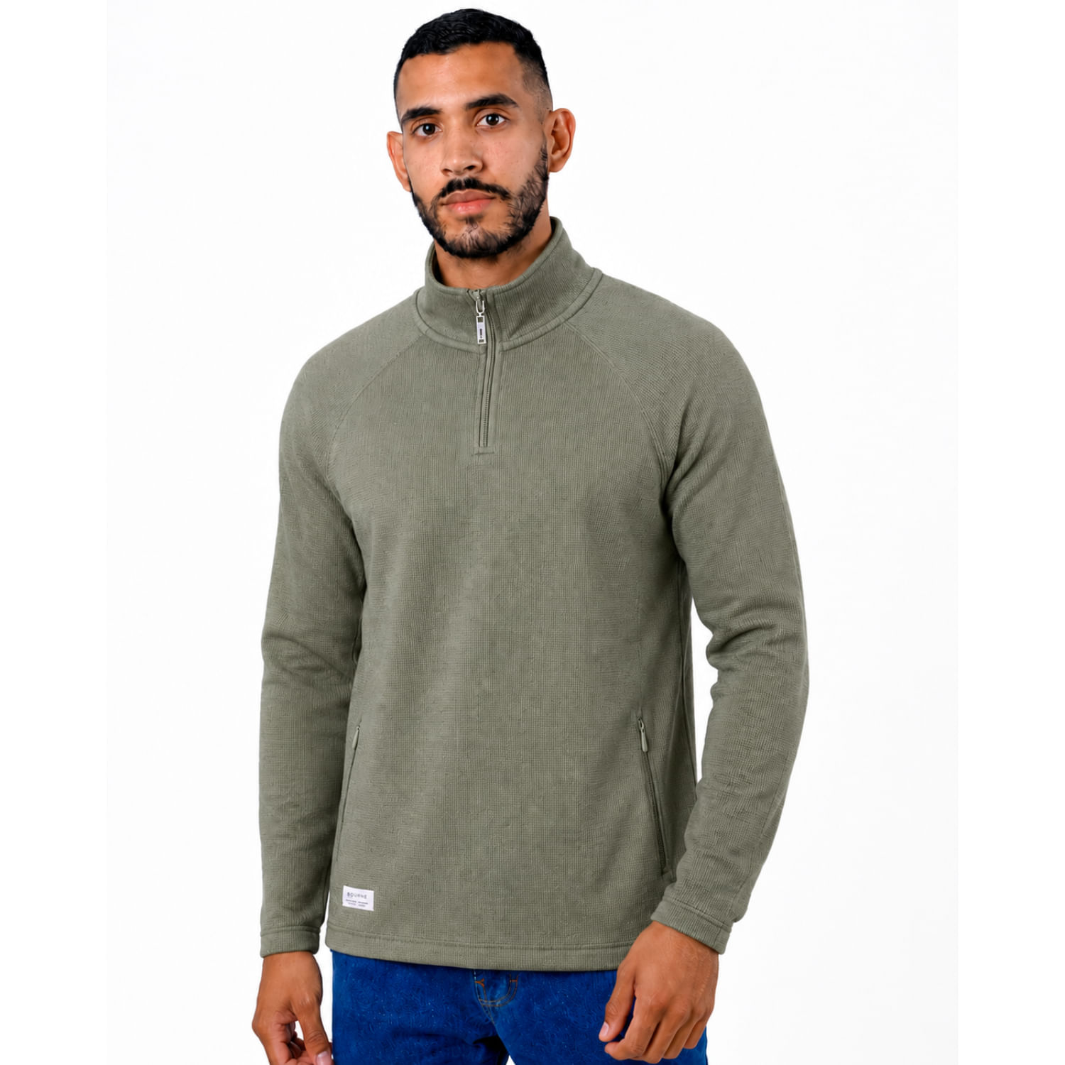 Polo Manga Larga Hombre Turner H26 Bourne Verde Olivo Talla L