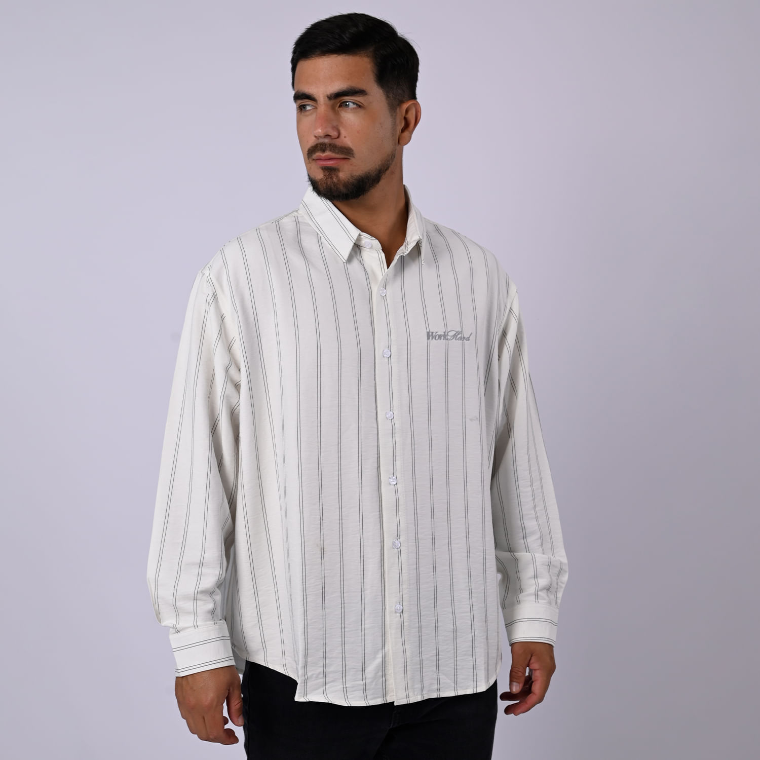 Camisa Manga Larga Hombre Stark H26 Bourne Blanco Talla L