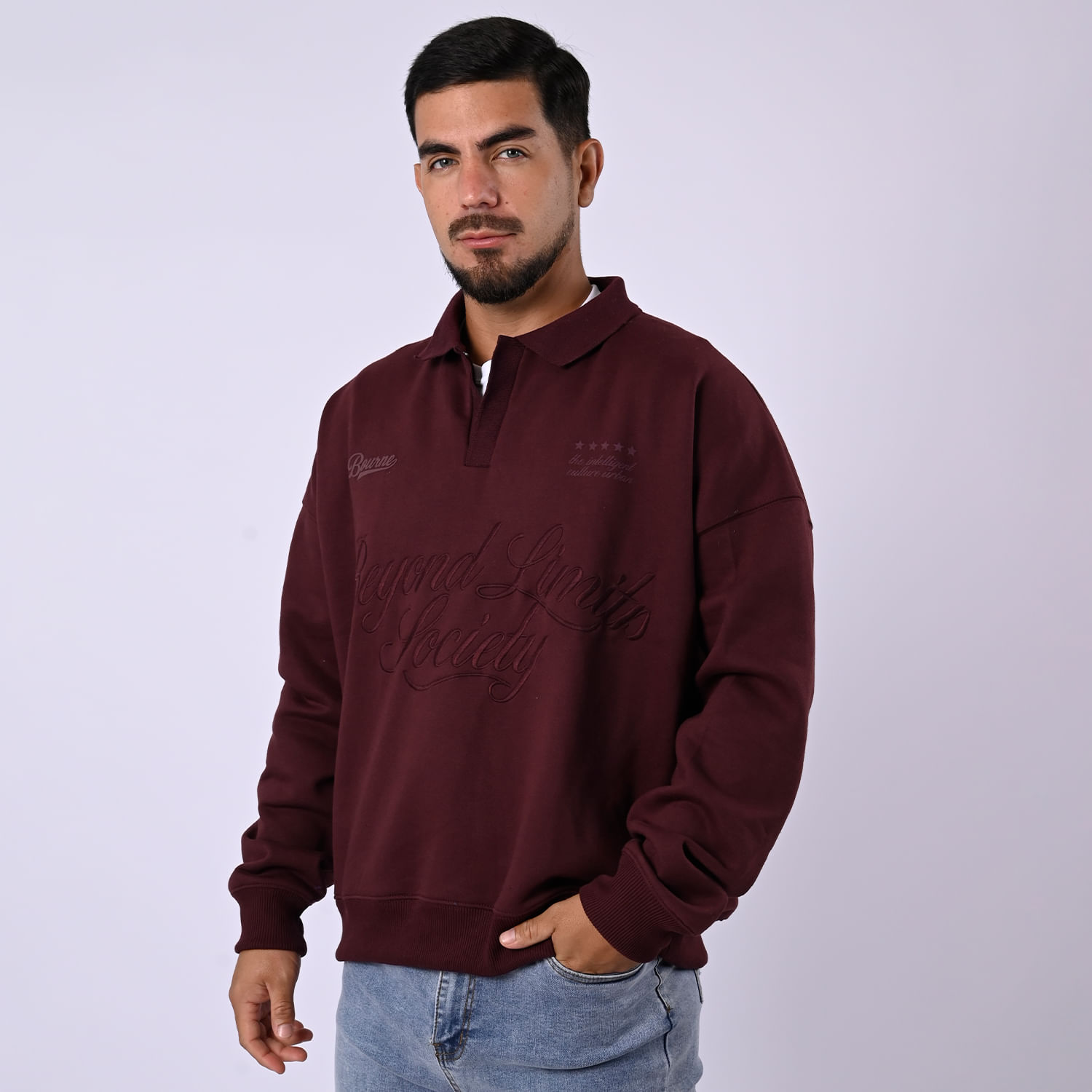 Polera Hombre Stefano H26 Bourne Guinda Talla L