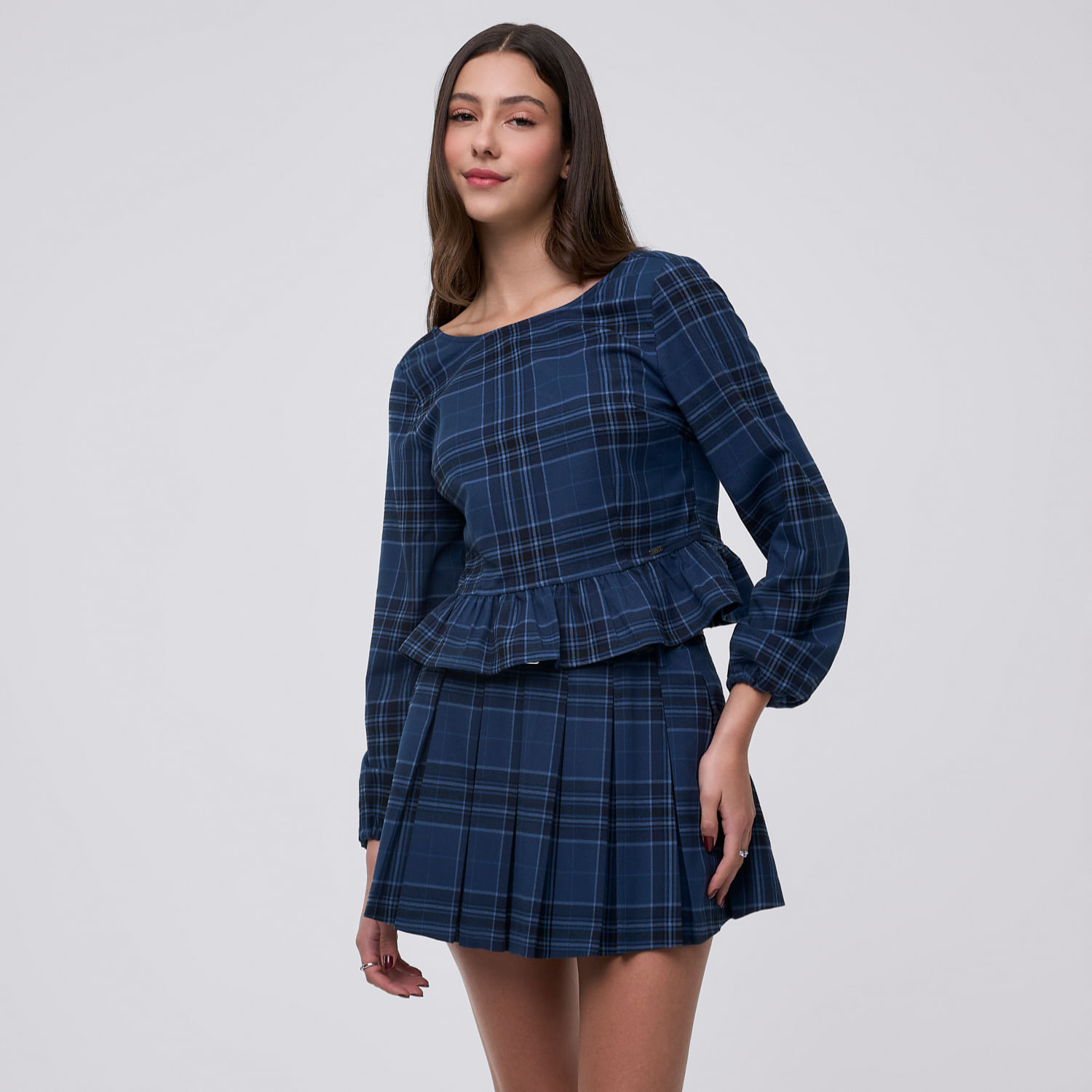 Blusa Mujer Indi Amc Manga Larga Cobalto Oscuro L