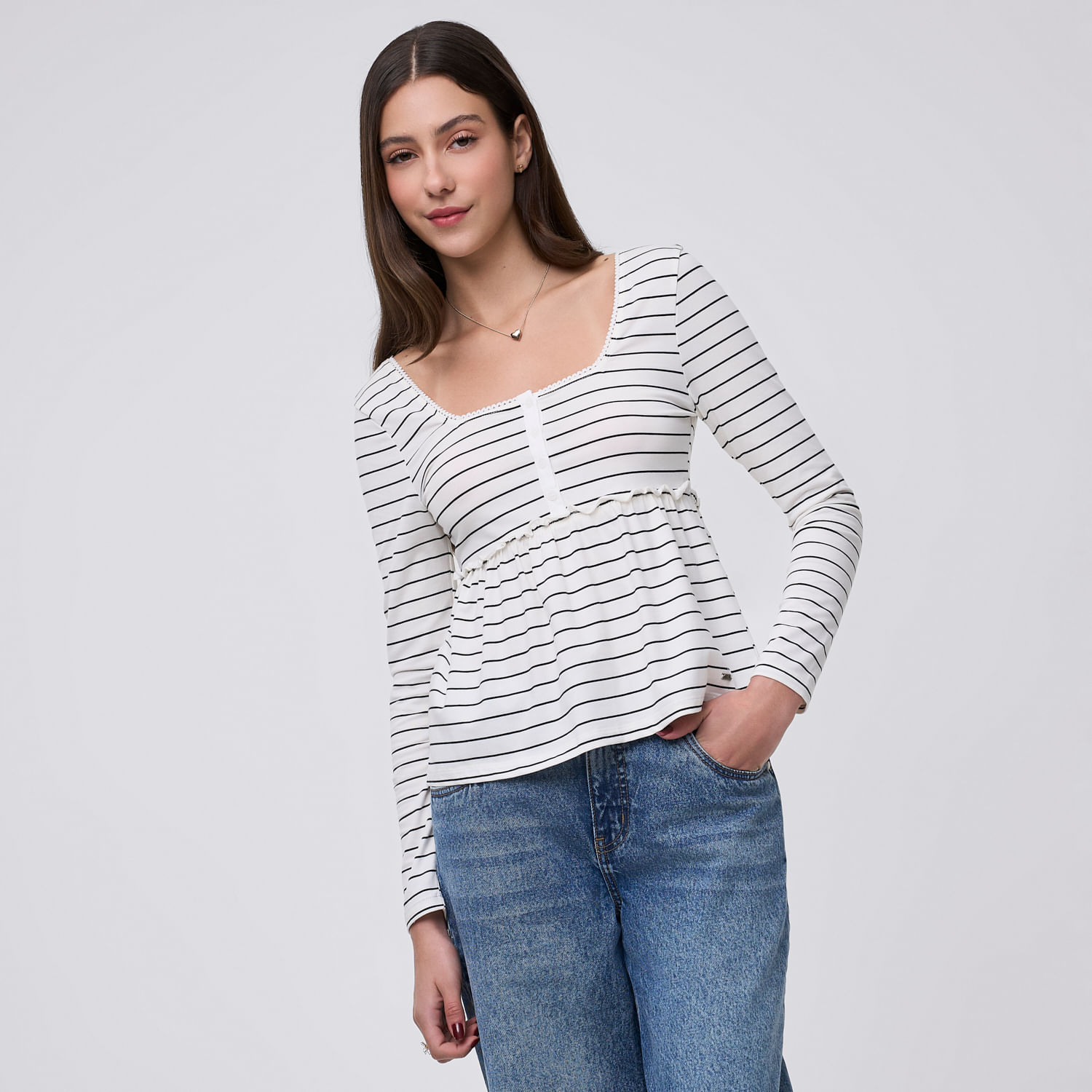 Polo Mujer Rose Amc Manga Larga Blanco L