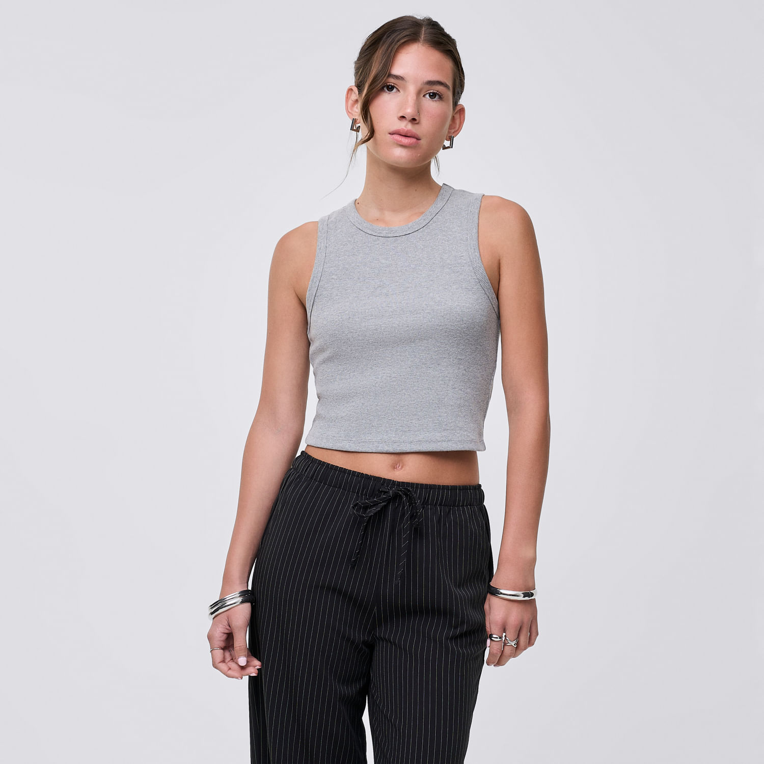 Polo Mujer Top Hypnotic Sin Manga Gris Claro M