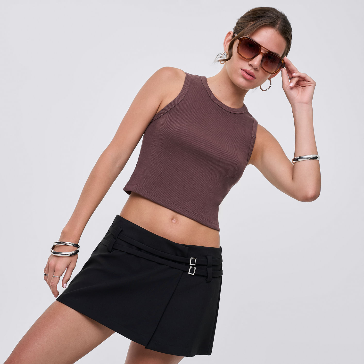 Polo Mujer Top Hypnotic Sin Manga Marrón L