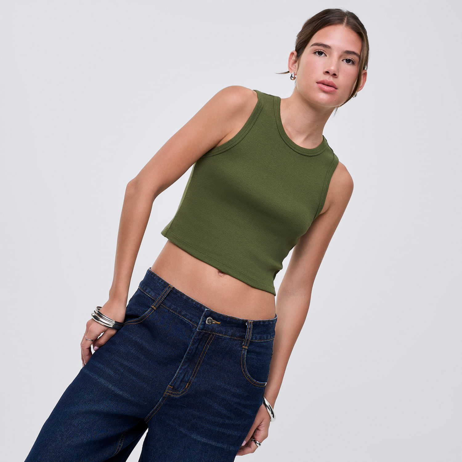 Polo Mujer Top Hypnotic Sin Manga Verde Oliva S