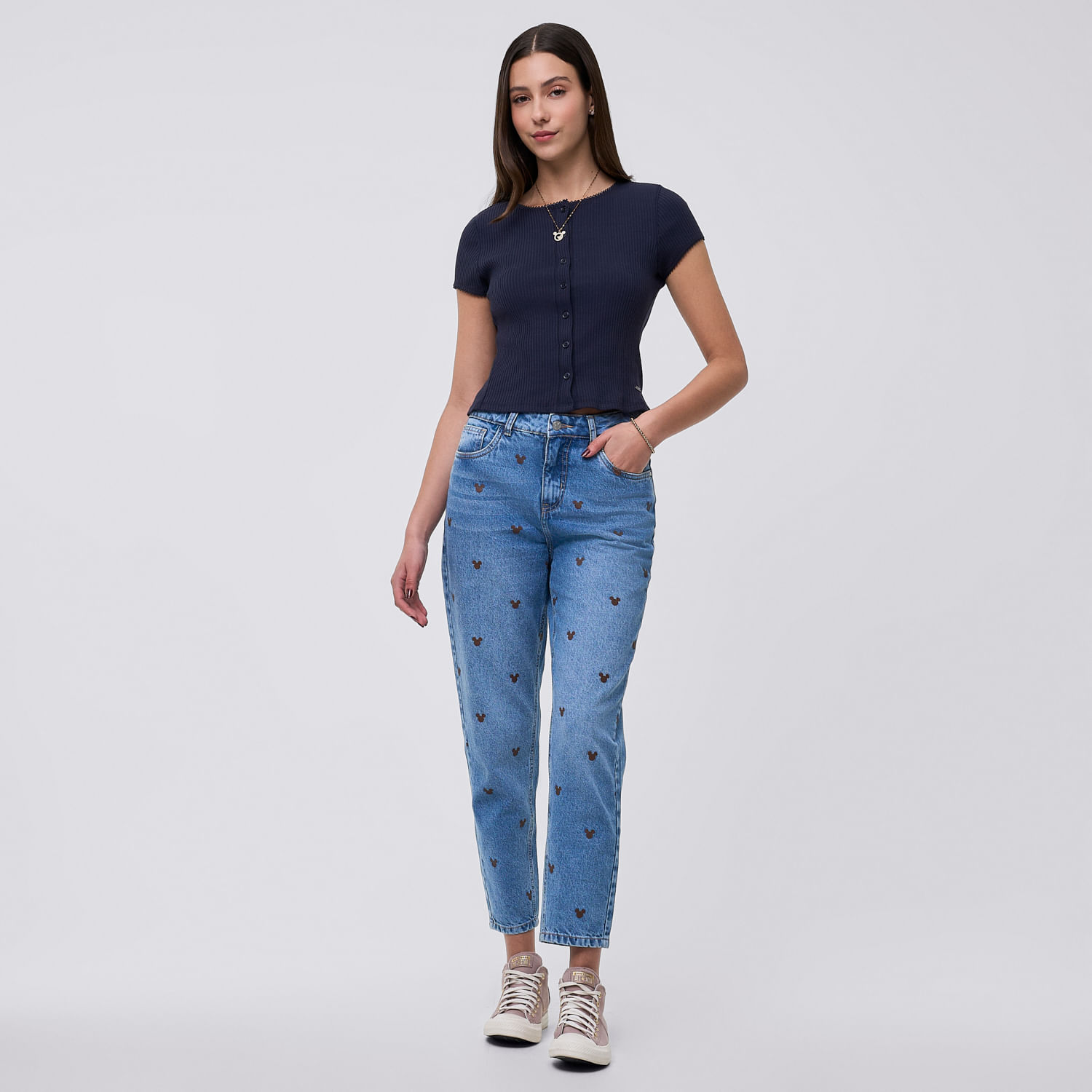 Jean Mujer Mommy Disney Mom Fit Celeste Cielo 26