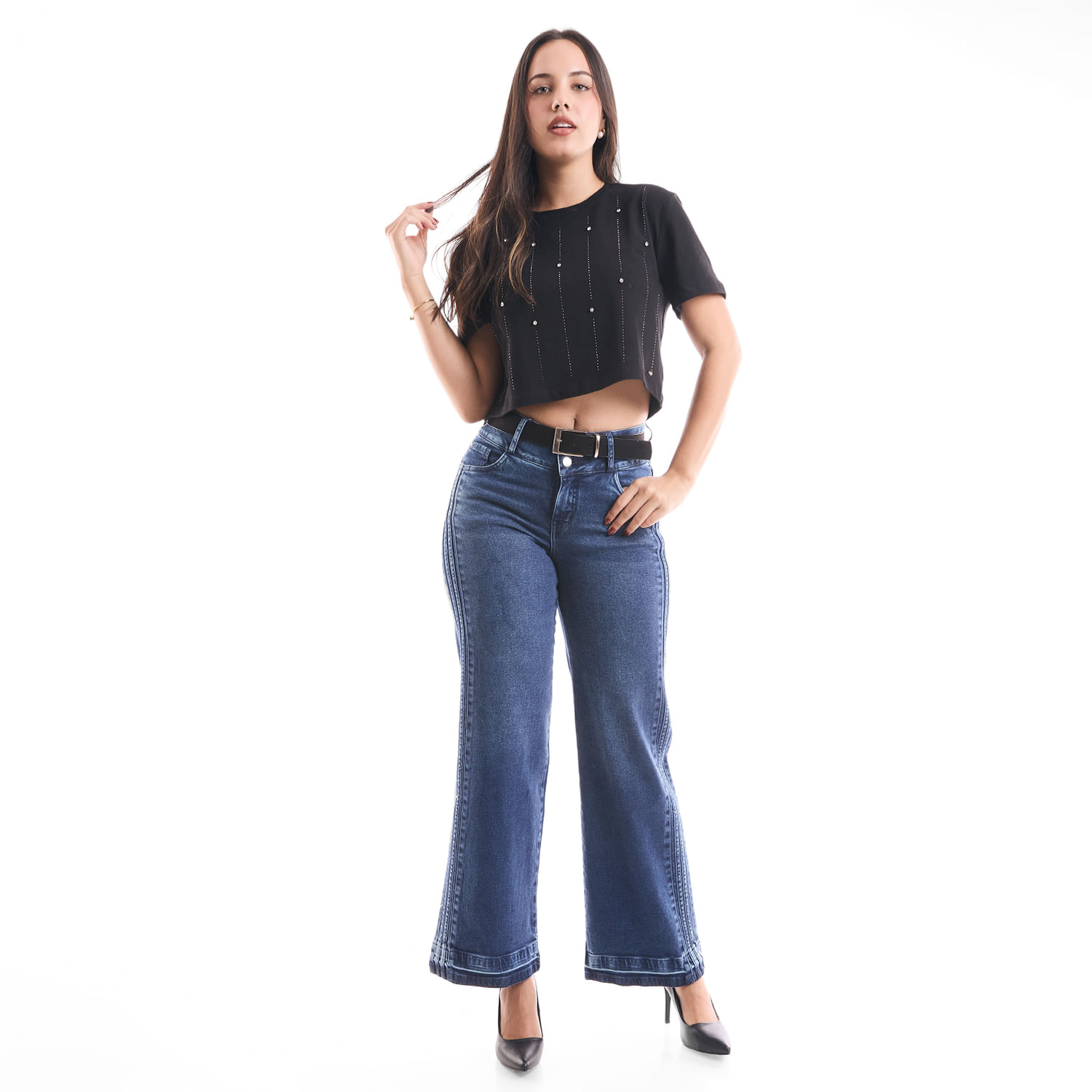 Jean Mujer Germania Metal Flare Azul 30