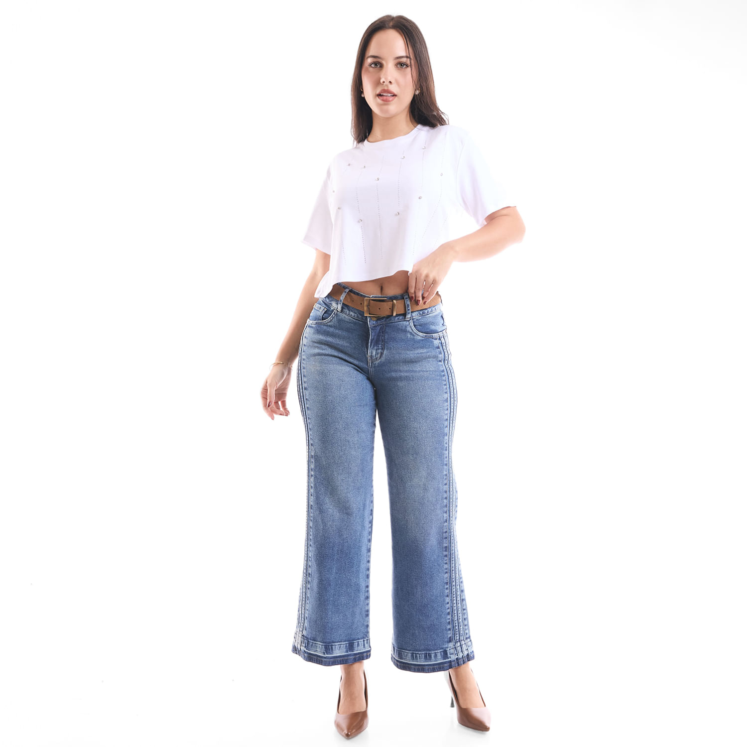 Jean Mujer Germania Metal Flare Celeste 32
