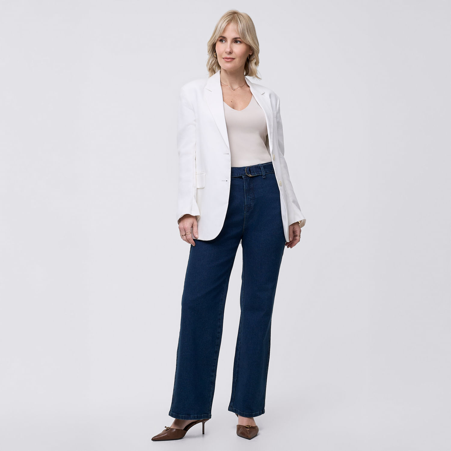 Pantalón Mujer Jean Zafin Azul Marino 34