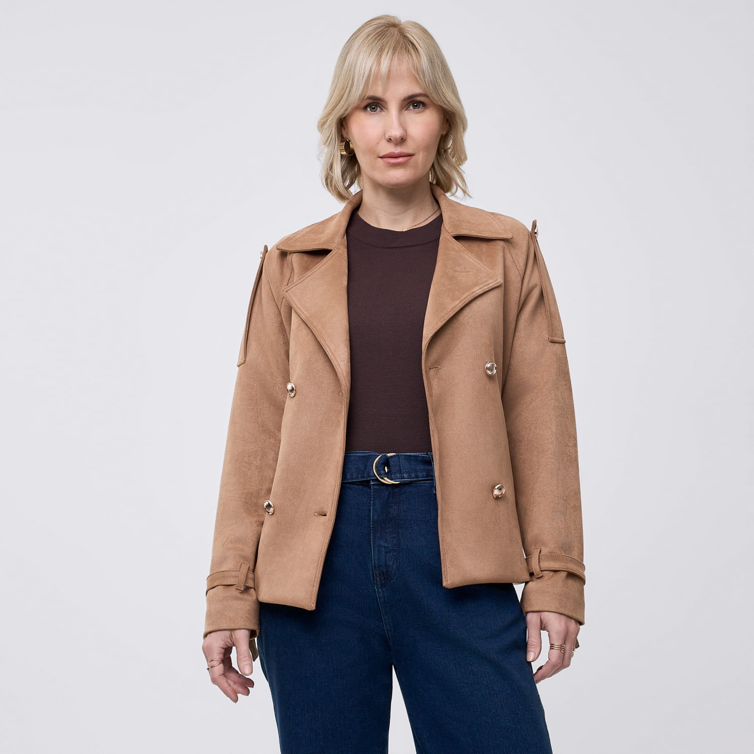 Blazer Mujer Short Zafin Camel Xl