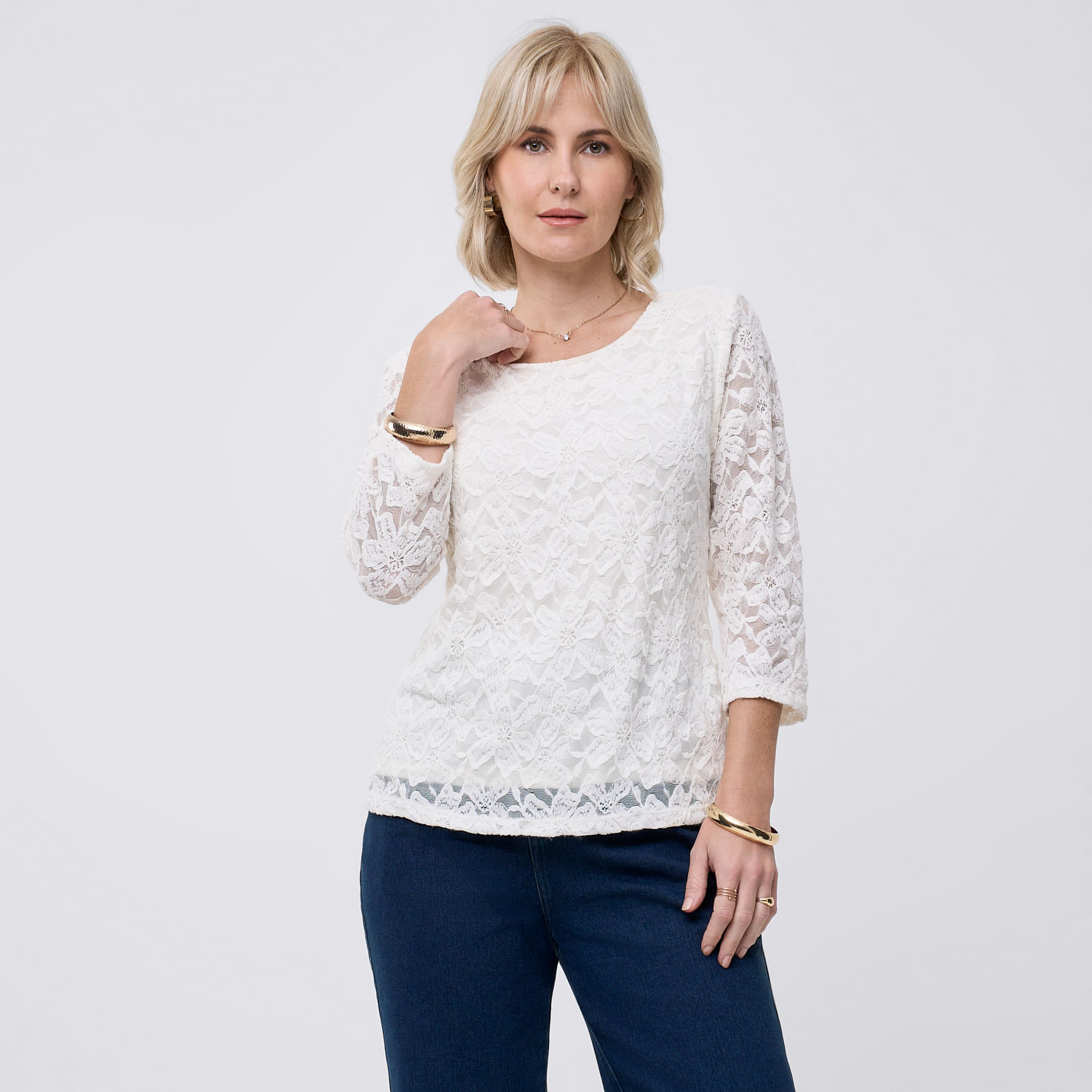 Polo Mujer Camp Zafin Manga 3/4 Blanco L