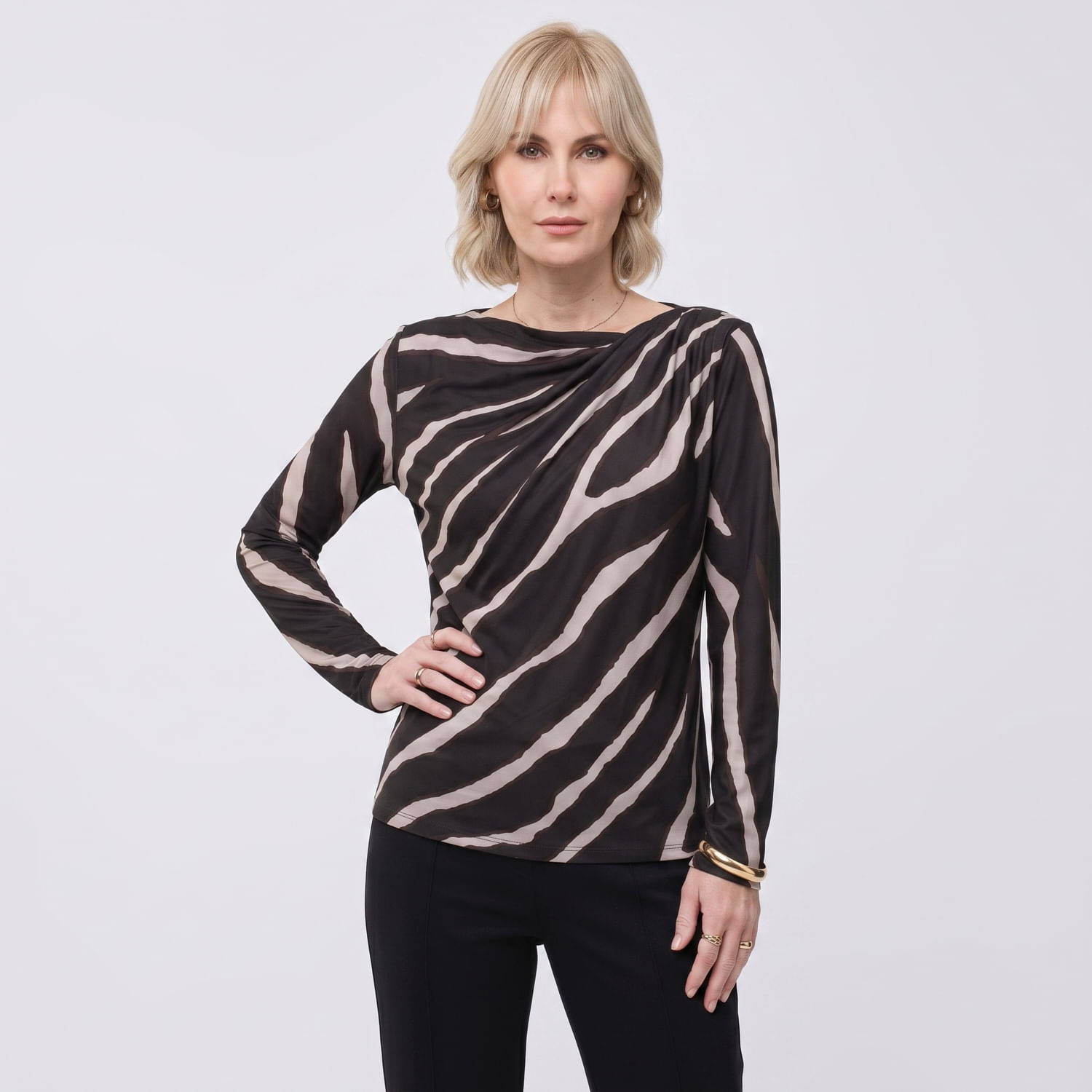 Polo Mujer Cruce Zafin Manga Larga Grafito Xl