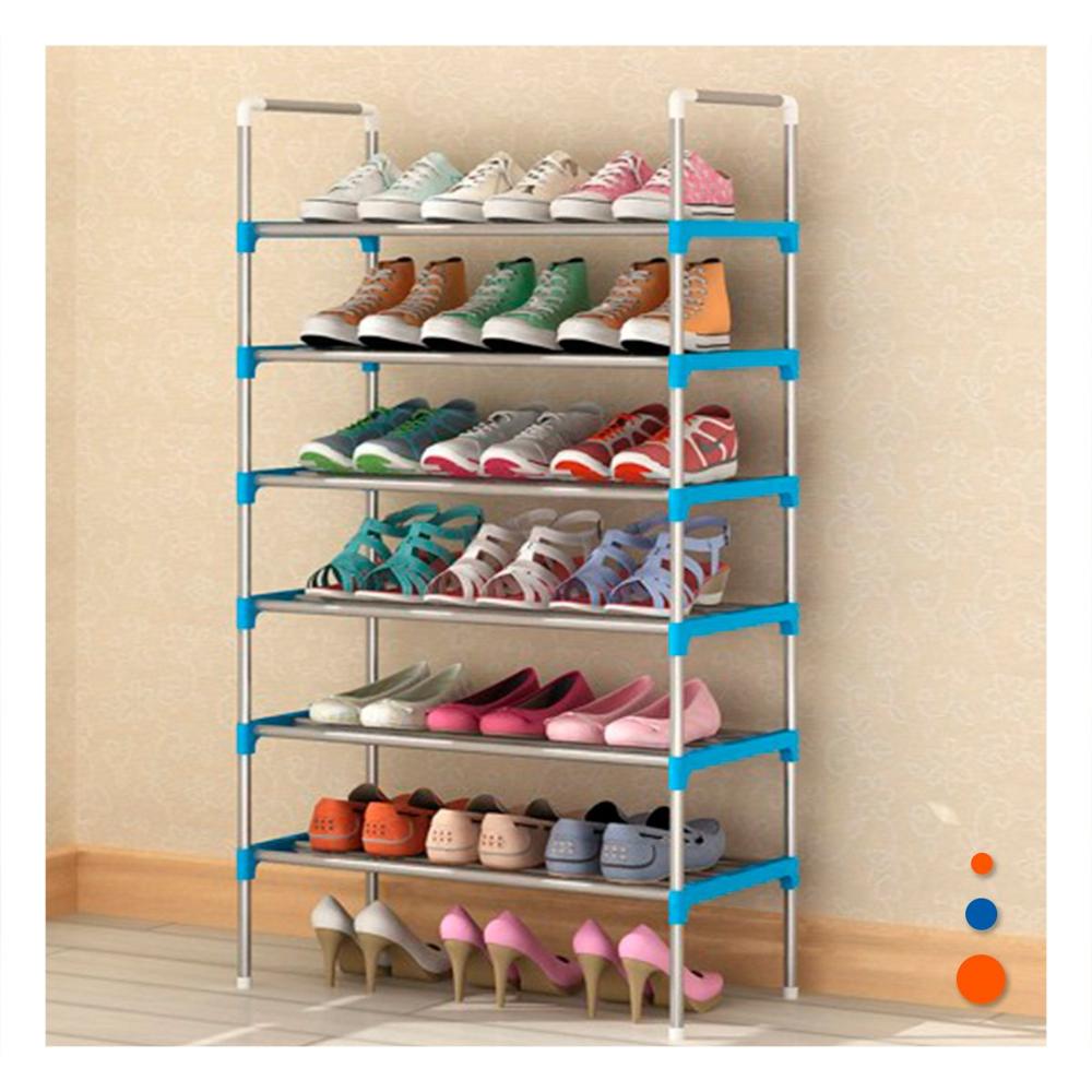 Zapatero Vertical 6 Niveles Almacenaje Eficiente para Casa Tono Celeste Y notas