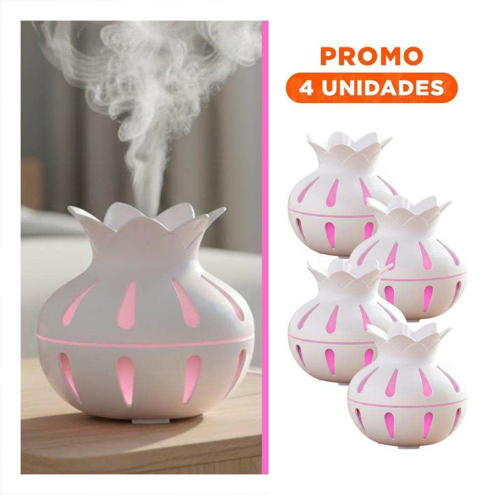 Pack4 Difusor Ambiental con Uso Decorativo 12x11cm y Forma de Flor Color Blanco